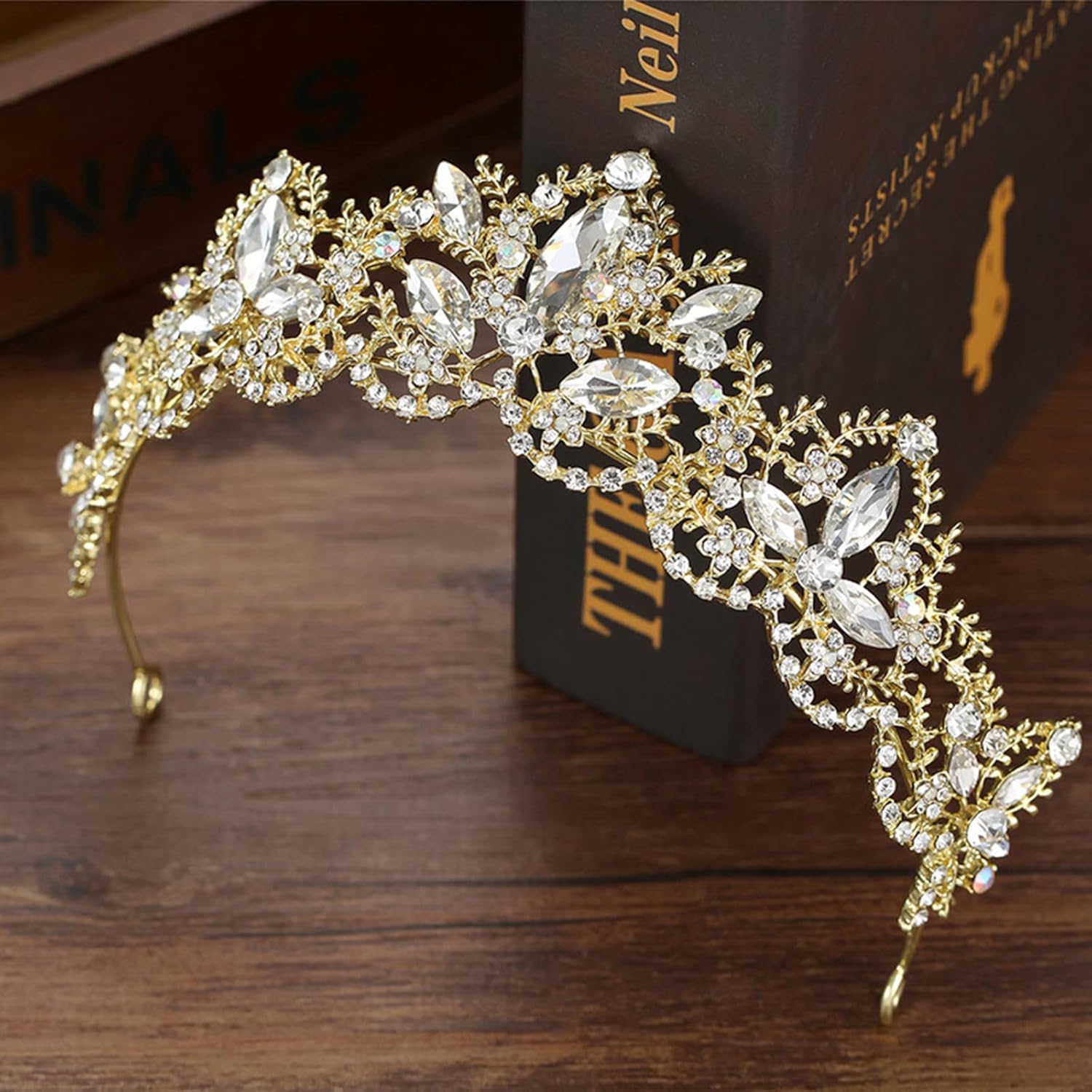 Luxury Gold Crystal Tiara – Rhinestone Princess Crown for Bride Wedding, Prom, Party, and Pageant