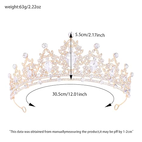 Luxury Crystal Rhinestone Tiara Crown Bridal Wedding Prom Evening Stage Princess Headpiece