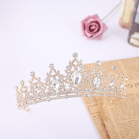 Luxury Crystal Rhinestone Tiara Crown Bridal Wedding Prom Evening Stage Princess Headpiece