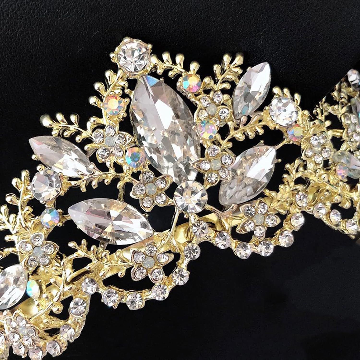 Luxury Gold Crystal Tiara – Rhinestone Princess Crown for Bride Wedding, Prom, Party, and Pageant